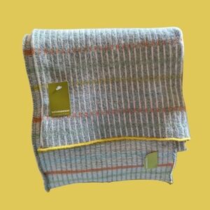 NWT Katie Mawson 100% Wool Scarf Handmade in England 72x10" Greenish Grey Unisex